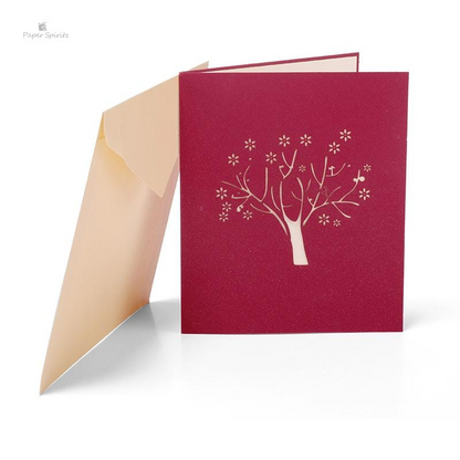 3D Sakura with Lover 3D Pop Up Greeting Card