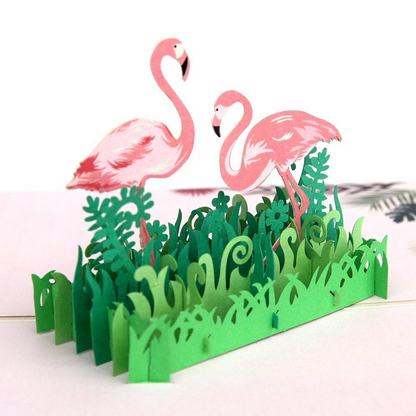 Flamingo Pop Up Greeting Card