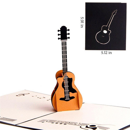3d Pop Up Handmade Guitar Card