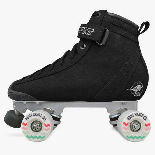 BONT Vegan ParkStar Black Quad Derby Roller Skates for Streets & Parks