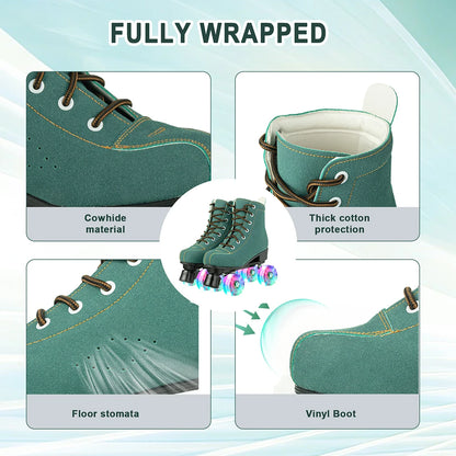 Indoor/Outdoor Green Quad Skates