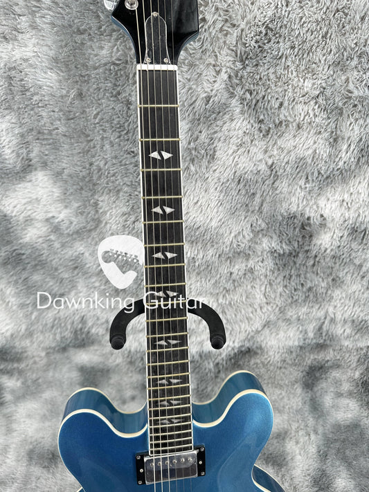 Semi-hollow 6 strings Electric Guitar with  Chrome plated hardware