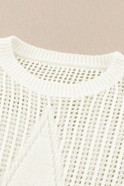 Black Star Pattern Lightweight Hollow Knit Sweater