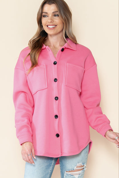 Green Collared Pockets Button Up Jacket