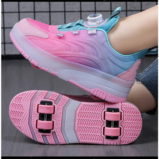 Kids Fashion 4 Wheels Skate Shoes (Heelys)