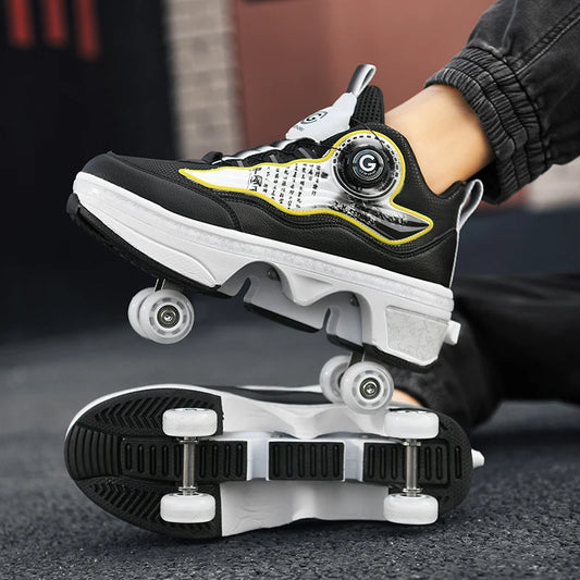 Children's Fashionable Roller Skates  Detachable 4-Wheel Dual-Purpose Skate Shoes (Heelys)