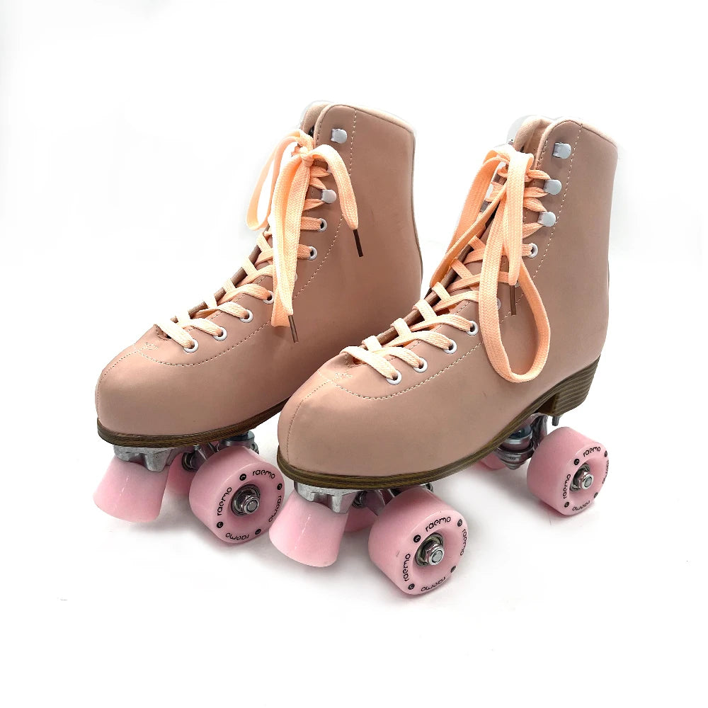 Indoor/Outdoor Figure Quad Roller Skates - Solid Wheels