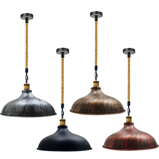 Industrial Barn Pendant Light Cord Kit Twisted Rope E26 Socket~1165