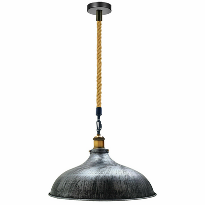 Industrial Barn Pendant Light Cord Kit Twisted Rope E26 Socket~1165