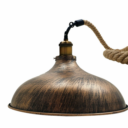 Industrial Barn Pendant Light Cord Kit Twisted Rope E26 Socket~1165