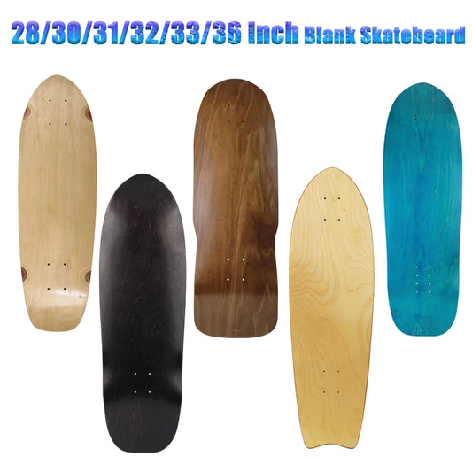 DIY Blank Skateboard Longboard - 28/30/31/33/36" Smooth Maple Deck