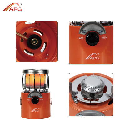 APG Mini 2 In 1 Camping Stove Gas Heater & Cooking System