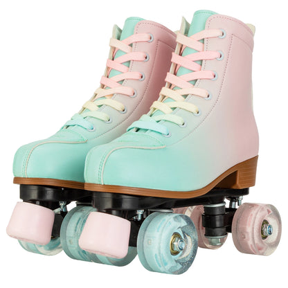 Women's PU Breathable Leather Outdoor Quad Roller Skates