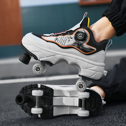 Children's Fashionable Roller Skates  Detachable 4-Wheel Dual-Purpose Skate Shoes (Heelys)