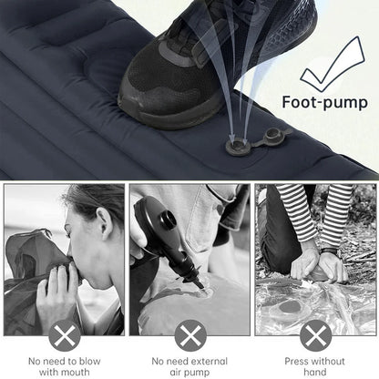 Ultralight Thicken Outdoor Inflatable Mattress with Built-in Pump