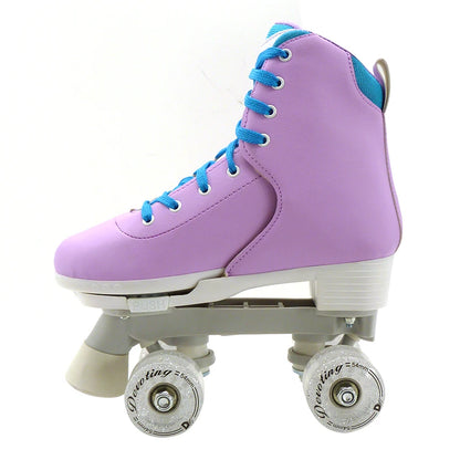 Kids Purple Quad Roller Dance Skates with Flashing Wheels