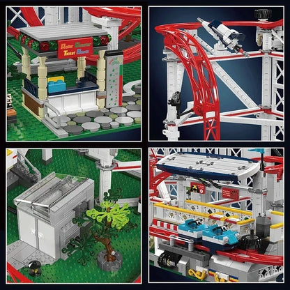 MOULD KING 11014 Creative Remote Control Loops Roller Coaster Building Blocks Amusement Park Construction Toys Set