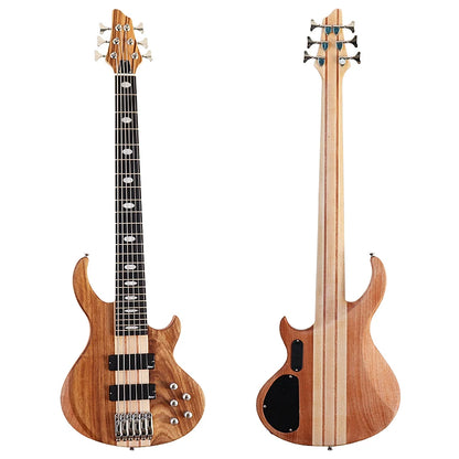 4, 5  or 6 String Active Electric Bass Guitar, Solid Okoume Wood 43 Inch Matte Bass