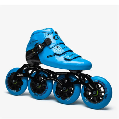 Advanced Carbon Fiber Inline Speed Skates - 7075 Alloy CNC Frame |  85A Durable PU 110mm 100mm 90mm Roller Wheels