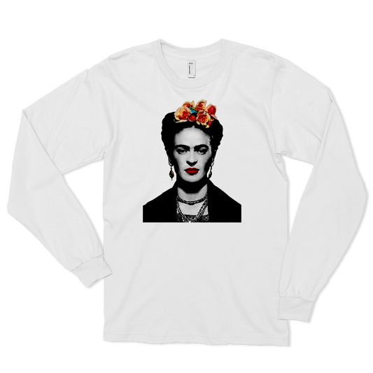 Frida Kahlo With Flowers Poster Artwork Long Sleeve Shirt