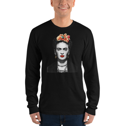 Frida Kahlo With Flowers Poster Artwork Long Sleeve Shirt