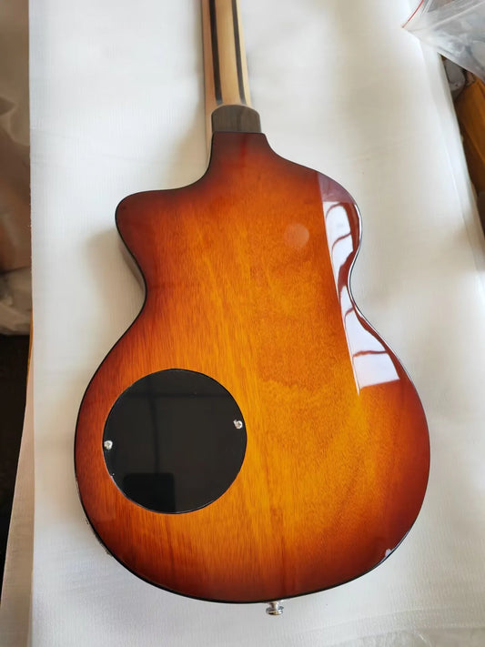 Turn Model 1 C-LB Lindsey Buckingham Burgundy Brown Semi Hollow Electric Guitar Black Body Binding Chibson Guitar