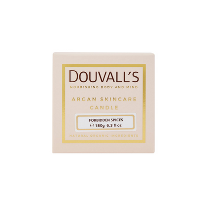 Organic Argan Skincare Candle, Forbidden Spices 180g | Intensely Nourishing and Hydrating Body Treatment