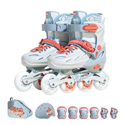Children Inline Roller Skates Set (With Protective Wear)