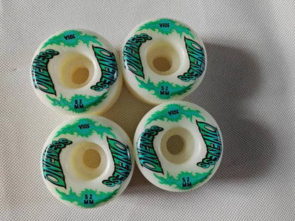 WHITE A CUT 101A 52MM SKATEBOARD WHEEL -  4PCS