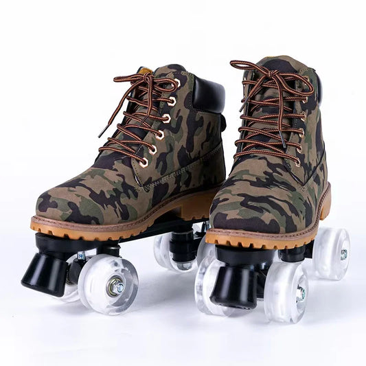 Modern Boot Style Quad Roller Dance Skates