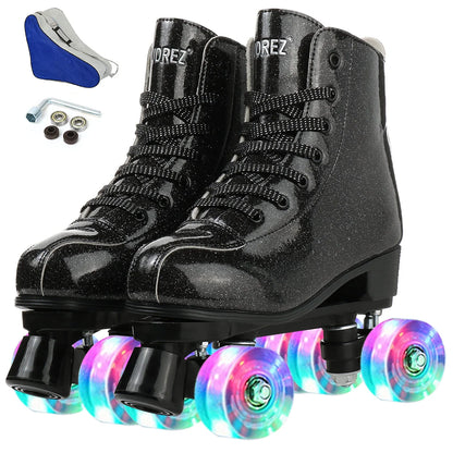 Kids Flashing Quad Dance Roller Skates with Flashing Wheels