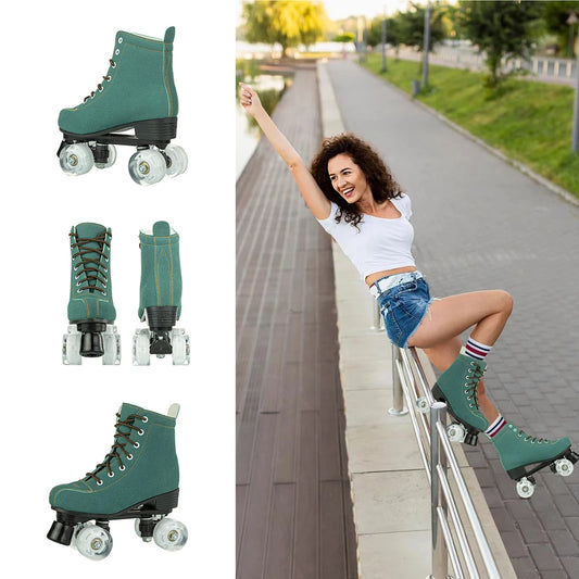 Indoor/Outdoor Green Quad Skates
