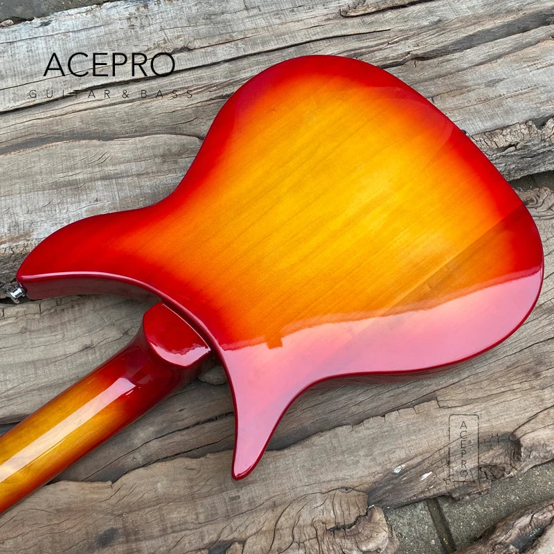 325 F hole Semi Hollow Body Electric Guitar Cherry Burst Three Mini Humbuckers, 20.75" Scale Length, Tailpiece Bridge