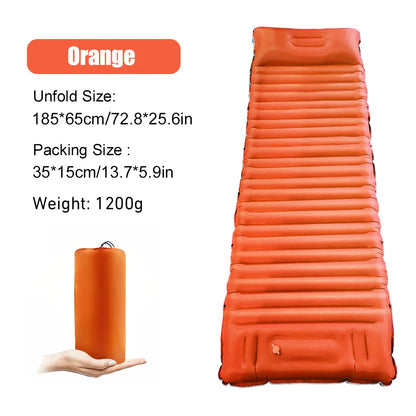 Ultralight Thicken Outdoor Inflatable Mattress with Built-in Pump