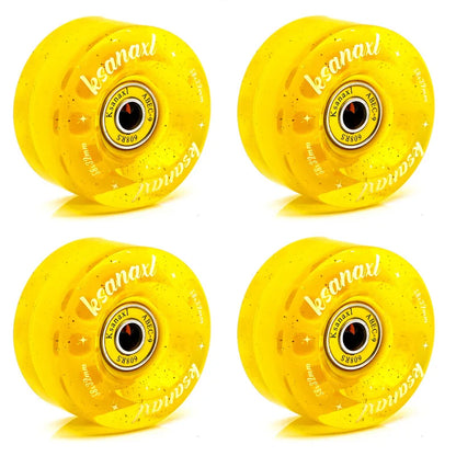 58mm x032mm 82A Pack Roller Skate Wheels with Bearings (Quad Skates and Skateboard) - 4 Pack