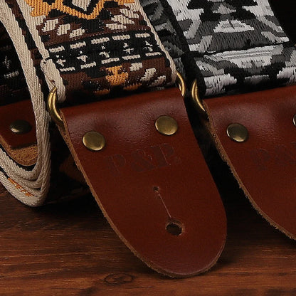 Adjustable Bohemian Style Soft Leather Guitar Strap