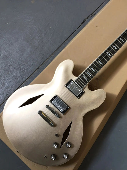 Metallic Semi-hollow and Double Diamond Holes Jazz Electric Guitar