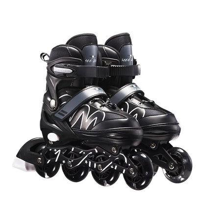 Kids Adjustable 4 Wheel Inline Roller Skate  with Flash Light Up Wheels
