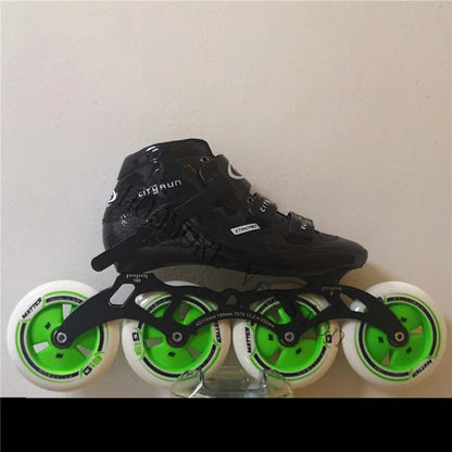 Advanced Carbon Fiber Inline Speed Skates - 7075 Alloy CNC Frame |  85A Durable PU 110mm 100mm 90mm Roller Wheels