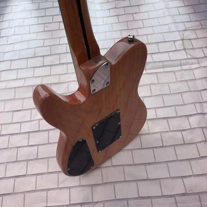 Semi Hollow Electric Guitar, with a natural wood color body