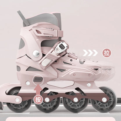 ABEC-7 Kids Inline Roller Skate Shoes Flashing 4 Wheels Skates Boys Girls Beginner Adult Outdoor Skating Sneaker Adjustable Size