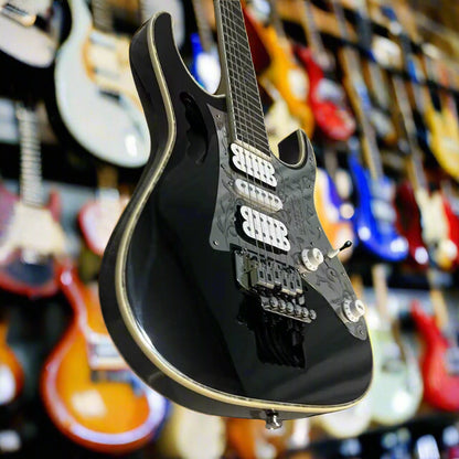 Black & Floral Metal 6 String Electric Guitar