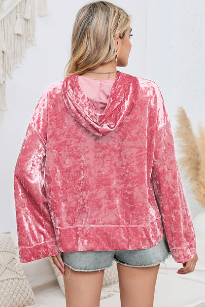 Pink Lightning Drop Shoulder Cute Pullover Hoodie