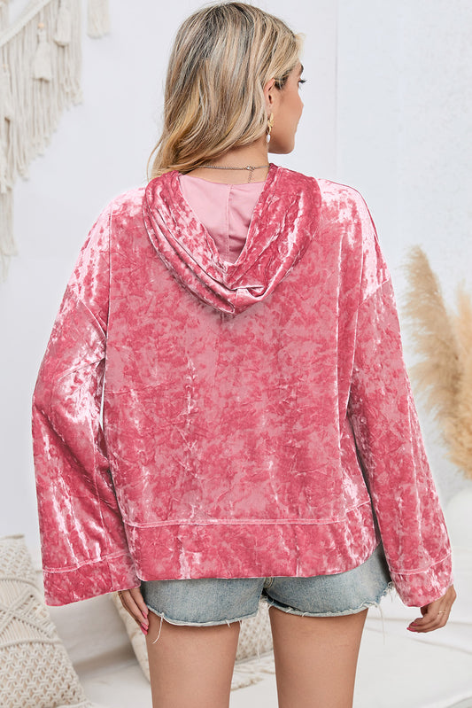 Pink Lightning Drop Shoulder Cute Pullover Hoodie