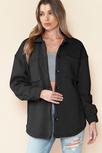 Green Collared Pockets Button Up Jacket