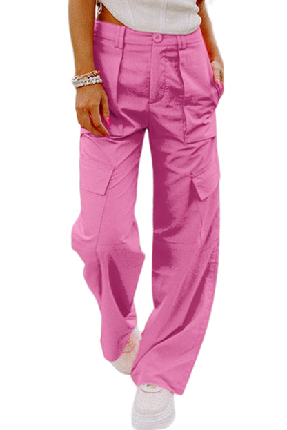 Rose Multi Pockets High Waist Cargo Pants