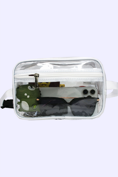 Sky Blue Clear PVC Adjustable Strap Crossbody Bag