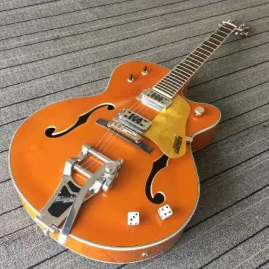 Brian setzer 6120 Jazz Electric Guitar Hollow Semi Body In Orange
