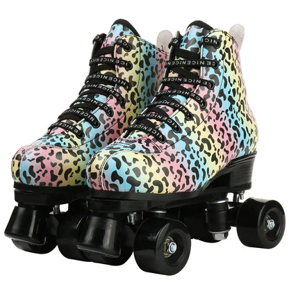Wavy PU Quads Roller Skate Shoes