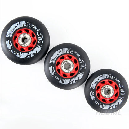 Fancy PU Inline Roller Skate Wheels (62/64/68/70/72/76/80mm) with Wear-Resistant Bearing(83A/85A/90A/93A)